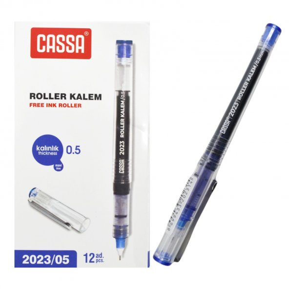Cassa 2023 İğne Uçlu Roller Kalem 0.5 Mavi 12 Adet - Resim 3