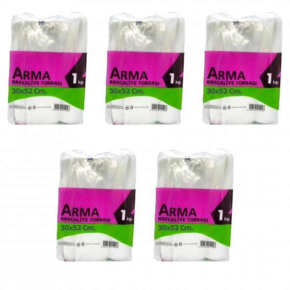Naksan Arma Şeffaf Naylon 5 lik 30x52 Cm. Bakkaliye Poşeti Torbası - 1 Kg. - Ort. 85 Adet - 5 Paket ürün görseli 1