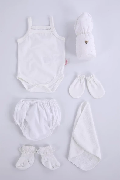 Babydola 10'lu Hastane Çıkışı %100 Pamuk Zıbın Seti Lüks Kız Bebek Takım Yenidoğan Kutulu Hoşgeldin Bebek Hediyesi 11715 - 12