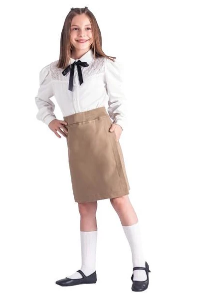 Beli Ribanalı Lastikli Likralı Çocuk Şort Etek - 5