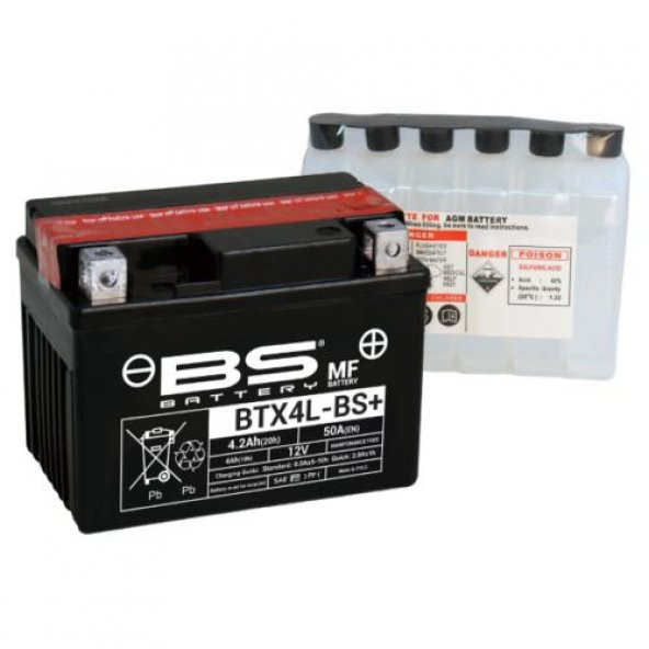 Bs Btx4l-bs+/Btz5s-bs 2018-2023 Honda Monkey 125 Uyumlu Akü Sulu Akü