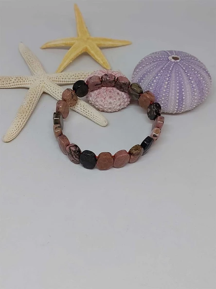 Rodonit Taşı Oval Kesim Unisex Bileklik ürün görseli 1