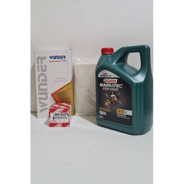 TOYOTA AURİS (E180)  1.3VVT - 1.6 1.8 BENZİNLİ FİLTRE ve YAĞ BAKIM SETİ CASTROL MAGNATEC 5W30 4L MOTOR YAĞ