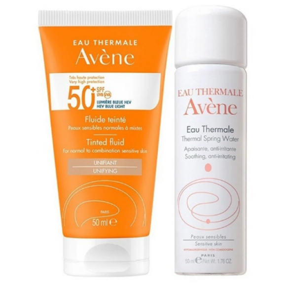 Avene Set 1 - Avene Solaire Spf 50+ Tinted Fluid 50 Ml - Thermal Su 50 Ml