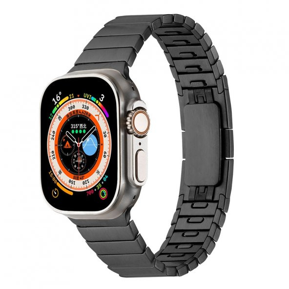 Apple Watch Ultra 49mm Lopard KRD-82 Çizgi Orjnal Tasarım Şık Ve Dayanıklı Metal Kordon