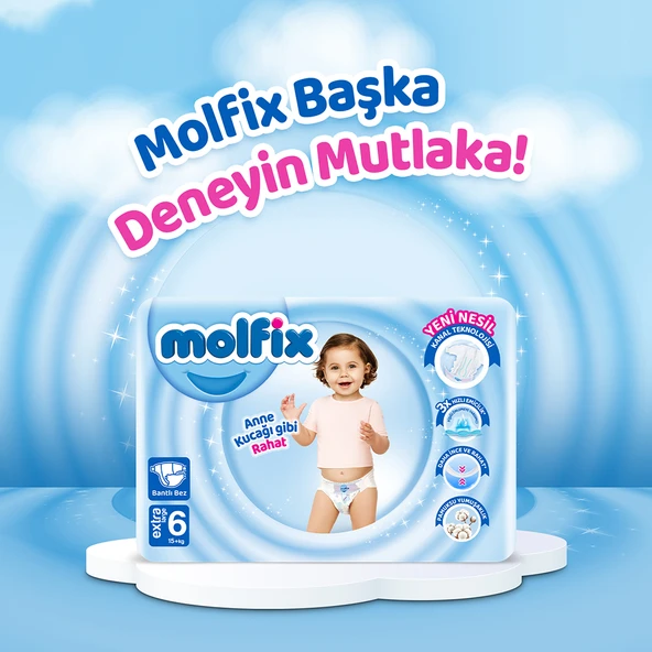 Molfix Bebek Bezi 6 Beden Extra Large Aylık Fırsat Paketi 104 Adet - 9