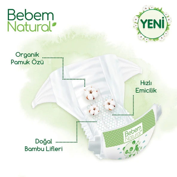 Bebem Natural Bebek Bezi 3 Beden Midi Aylık Fırsat Paketi 170 Adet - 3