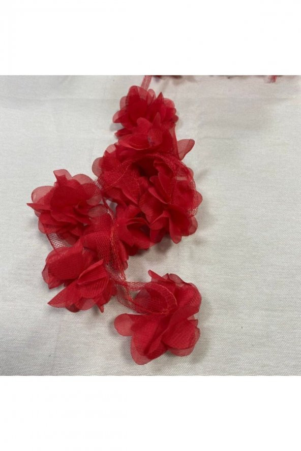 Kırmızı Lazer Gül 9m Lazer Kesim Gül Süsleme Paketleme 120 Adet Organze Bez Yapay Çiçekler
