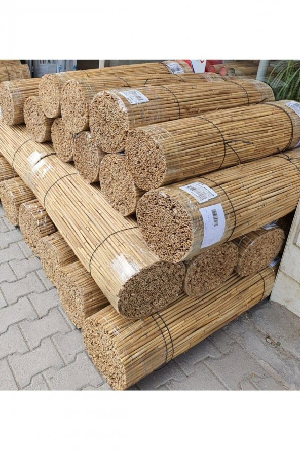 1m X 5m Hasır Kamış Çit Bambu Gölgelik Bahçe Dekor Tel Örgü Kamış Hasır Doğal - 3