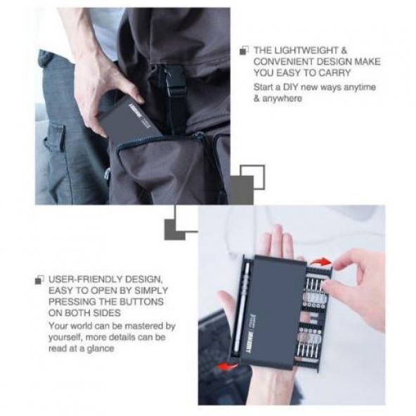 Jakemy JM-8170 21 Parça Hassas Tornovida Seti Profesyonel Tornovida Seti Özel Kutulu 21 Parca Set - 6