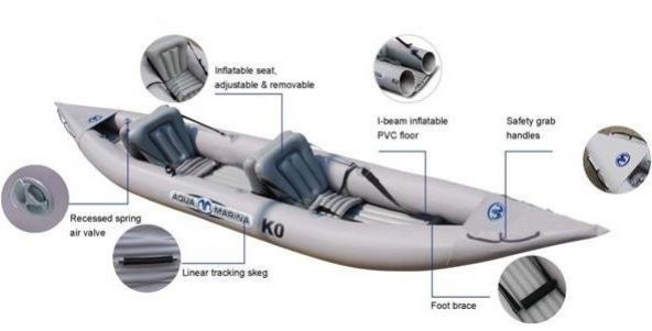 Aqua Marina K0 Leisure Kayak Inflatable Floor Kürekli - 2