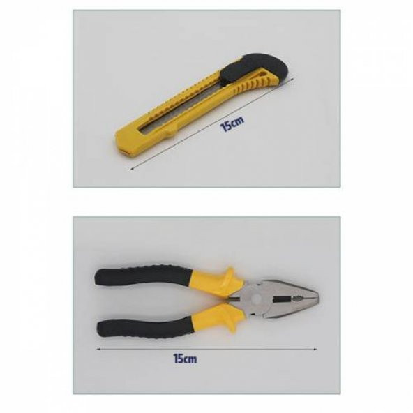 Polham 12 Parça Kutulu Tamir Seti Tornovida Seti Ayan Seti Pense Tamir Çantası Ev Tamir Seti - 4