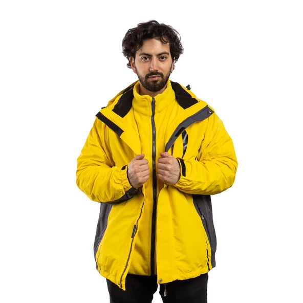 A&C 3 In 1 Erkek Ceket-SARI - Resim 3