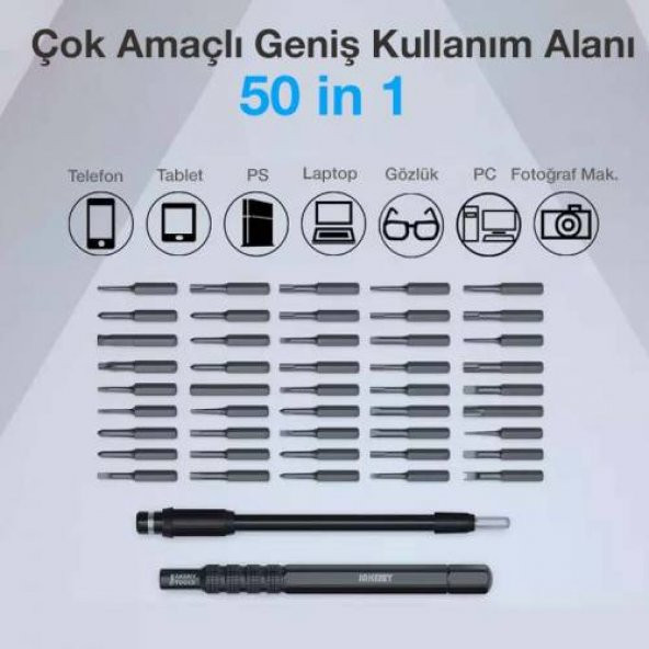 Polham 50in1 Telefon, Gözlük, Bilgisayar, Tablet Tamiri İçin Tornavida Seti, Paslanmaz Çelik - 3