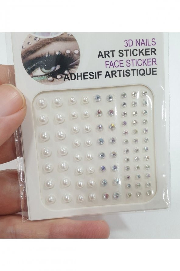 Acousticworld Makyaj Yüz Taşı Makyaj Yüz Taşı Stickers Tırnak Makyaj Taşı Yapışkan Aksesuar