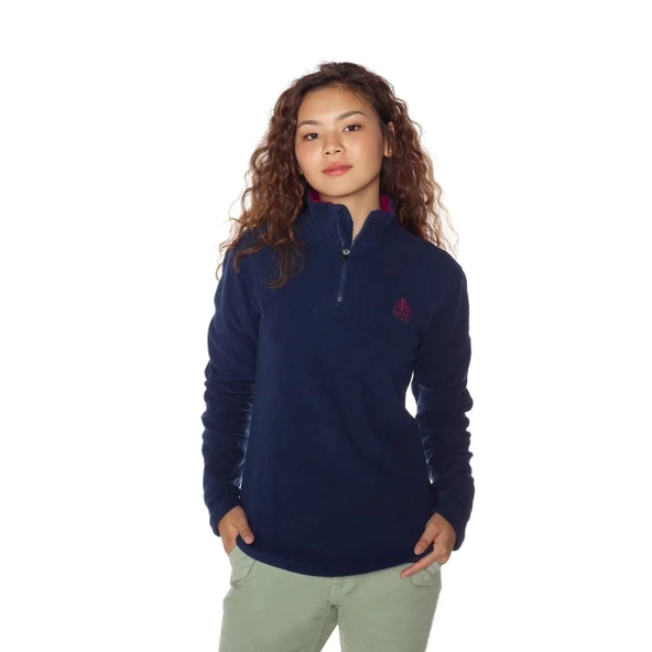 Berg Kluane Yarım Fermuar Kadın Polar-LACİVERT - Resim 8