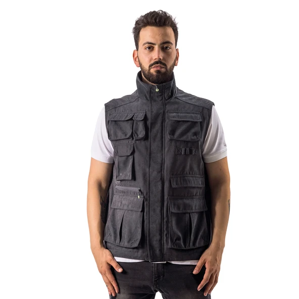FreeCamp Vest Erkek Balıkçı Yelek-ANTRASİT - Resim 7