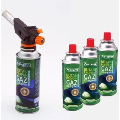 Orcamp CX-500 Çakmaklı Kartuş Pürmüz ve 4 Adet 227 gr Kartuş Pürmüz Set - 2