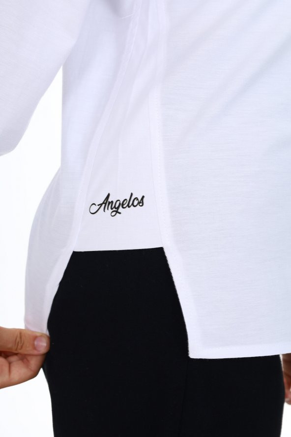 Kız Çocuk Okul Tarz Manşet Etiketli Likralı Gömlek 9-14 Yaş Lx266 - 3