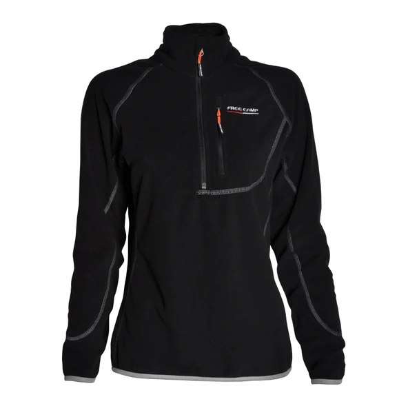 FreeCamp Kadın Yarım Fermuar Polar-SİYAH - Resim 7