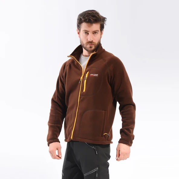FreeCamp Man Full Zipper Fleece Polar-KAHVERENGİ - Resim 5