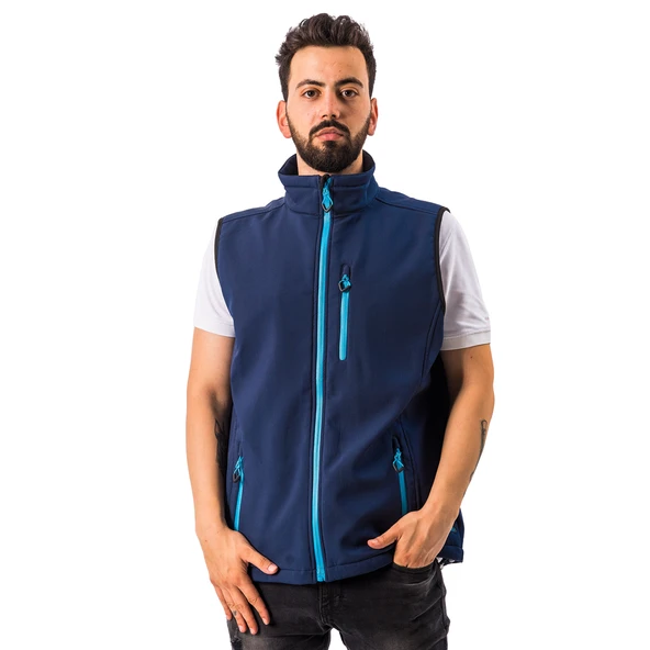 FreeCamp Vest Erkek Softshell Yelek-LACİVERT - Resim 7