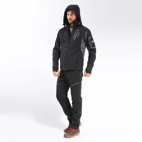 FreeCamp Eagle Softshell Ceket-SİYAH - Resim 3