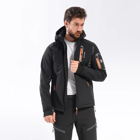 FreeCamp Eagle Softshell Ceket-SİYAH-TURUNCU - 6