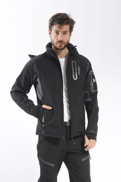 FreeCamp Eagle Softshell Ceket-SİYAH - Resim 9