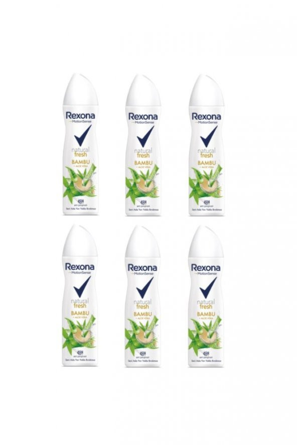 Rexona Kadın Deodorant Natural Fresh Bambu Aloe Vera 150 ML - 6'lı Avantaj Paketi