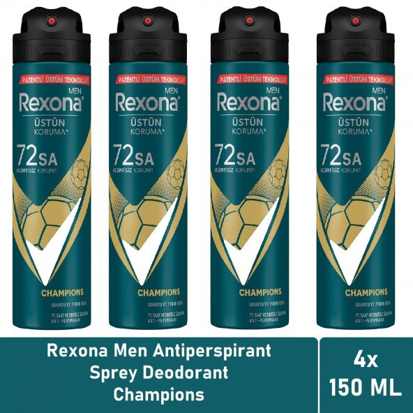Rexona Men Deodorant Champions 150 ML - 4'lü Avantaj Paketi