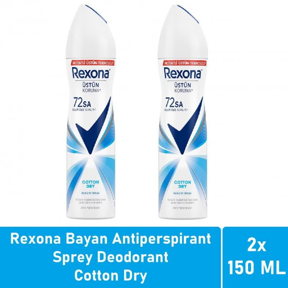 Rexona Kadın Deodorant Cotton Dry 150 ML - 2'li Avantaj Paketi