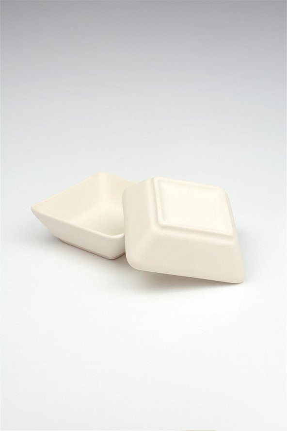 Üçlü Kare Çerezlik Seramik Bisküvi (Ham Ürün) - Resim 3