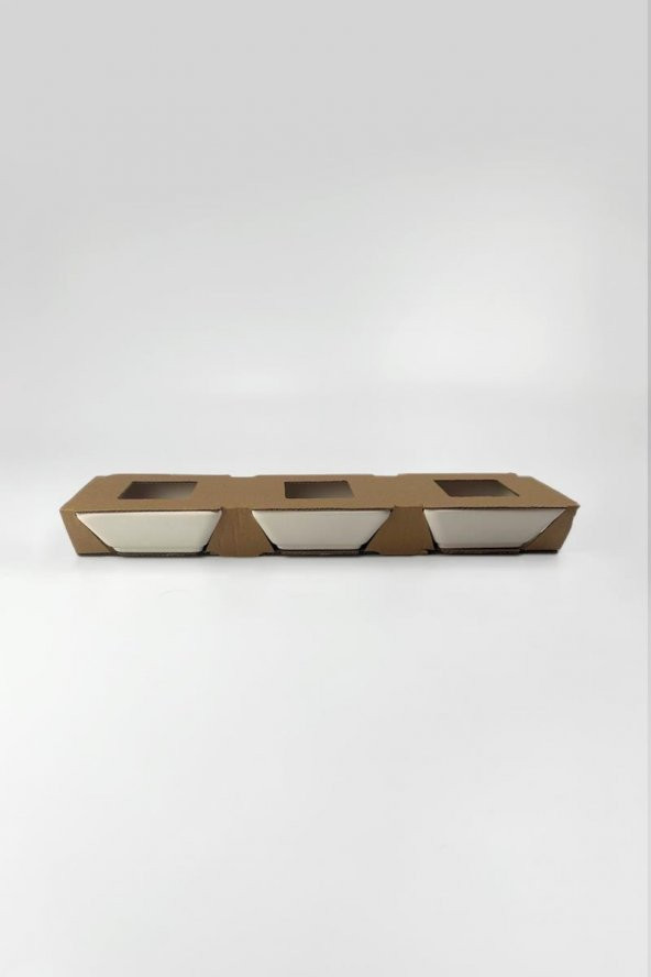 Üçlü Kare Çerezlik Seramik Bisküvi (Ham Ürün) - Resim 5