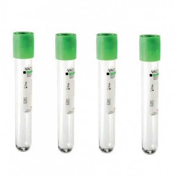 Vacusera Yeşil Kapak Lityum Heparin Vakumlu Kan Alma Tüpü 9 Ml - 1
