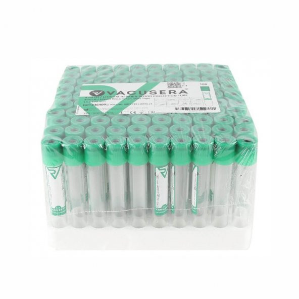 Vacusera Yeşil Kapak Lityum Heparin Vakumlu Kan Alma Tüpü 9 Ml - 3