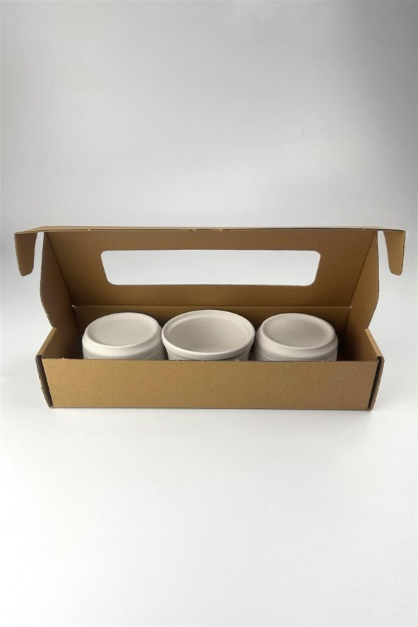 Üçlü Sufle Kase Seramik Bisküvi (Ham Ürün) - 5