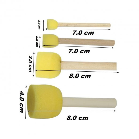Ponpon Fırça Seti Set 4 lü - 3