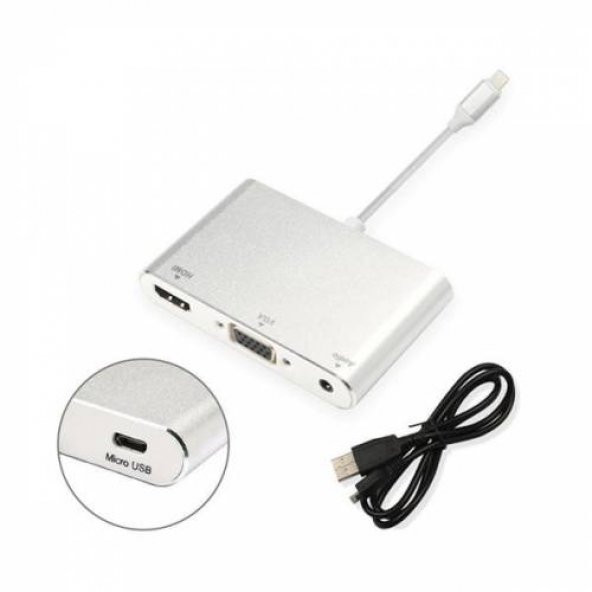 Polham Apple İphone ve İpad İçin VGA AV Audio Kablosu, Apple VGA AV Audio Dönüştürücü Kablosu - 4