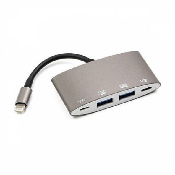 Polham Apple İpad ve İphone için Lightning 2 USB, 1 OTG Dönüştürücü, Kamera, Klavye Mouse Kablosu - 2