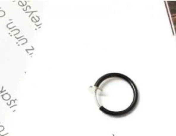 Küpe Kulak Dudak Burun Çelik Piercing Siyah Kadın Erkek İthal 316 L Paslanmaz - Resim 5