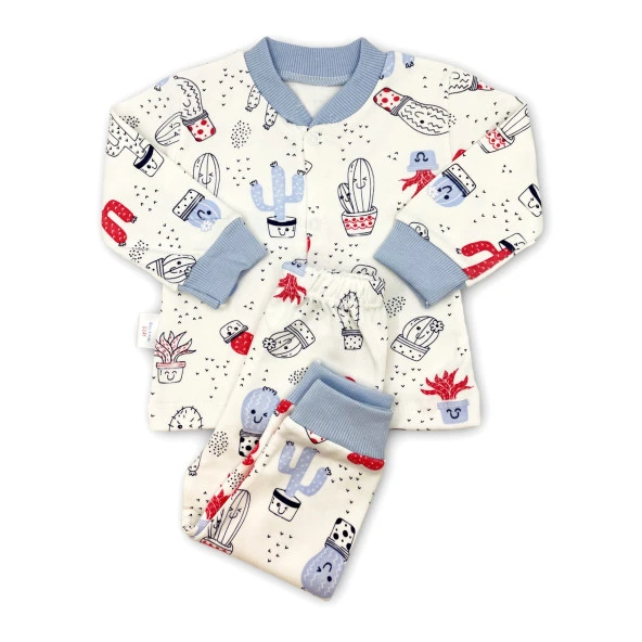 Sema Baby Sleeper Cactus Bebek Pijama Takımı 0-3 Ay - Mavi