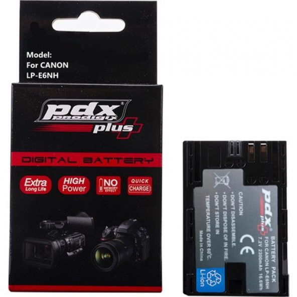 Pdx Canon LPE6 NH Batarya Pil 2300mAh 7D Mark II,7D,5DS,5DS R,5D Mark IV,III,II,60D,60Da,70D,80D,6D - 1