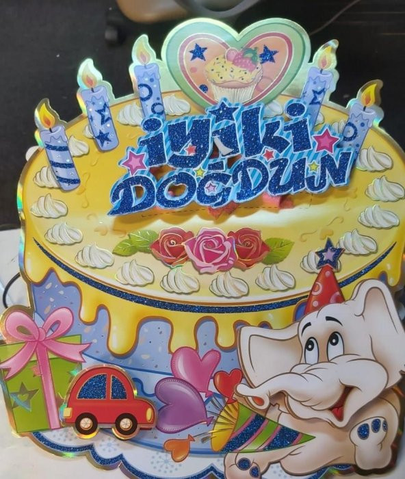 KARTON SÜS İYİKİ DOĞDUN 3 BOYUTLU ürün görseli