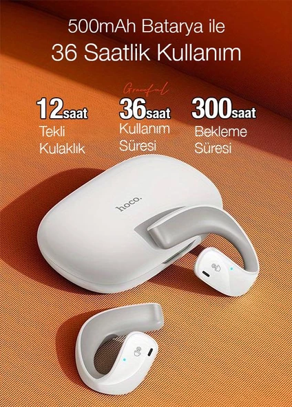 Polham BT5.3V 500Mah Şarjlı Ergonomik Kulak Tasarımlı Bluetooth Kulaklık, Hifi Destekli Mikforonlu Kulaklık - 2