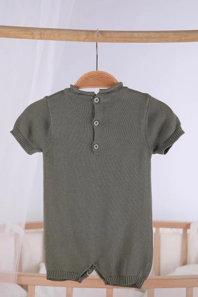 Tavşan İşlemeli Bebek Yazlık Triko Tulum 11606 - 7