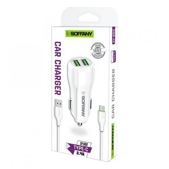 Soffany SY-660 2.4A Type-C Araç Içi Şarjı