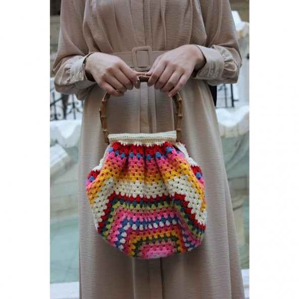 El Örgüsü Kemik Saplı Çanta