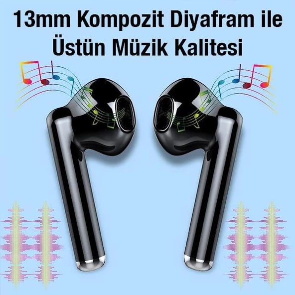 Polham BT5.3V 300Mah Şarjlı Kulakiçi Tasarımlı Bluetooth Kulaklık, Hifi Bass Destekli Mikforonlu Kulaklık - 4