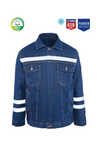 Kot İş Montu Kapitoneli Myform 3110 Sona Denim 12 Ons Renk Mavi